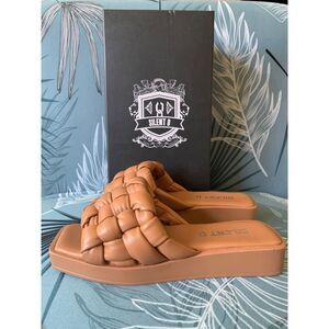 Anthropologie Tan Braided Sandals
